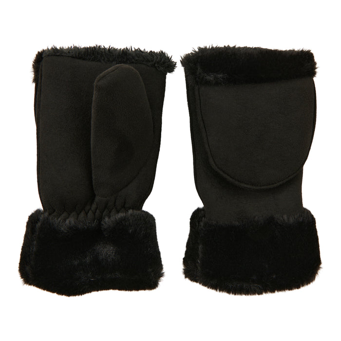 Women's Suede-Like Flip Mittens