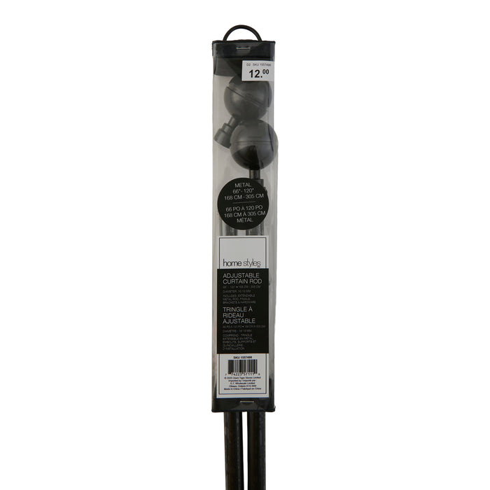 HomeStyles Metal Curtain Rod, 66-in to 120-in.