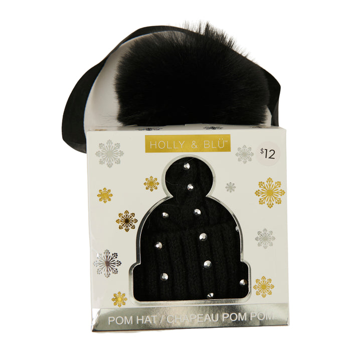 Women's Giftable Sparkle Beanie with Pompom