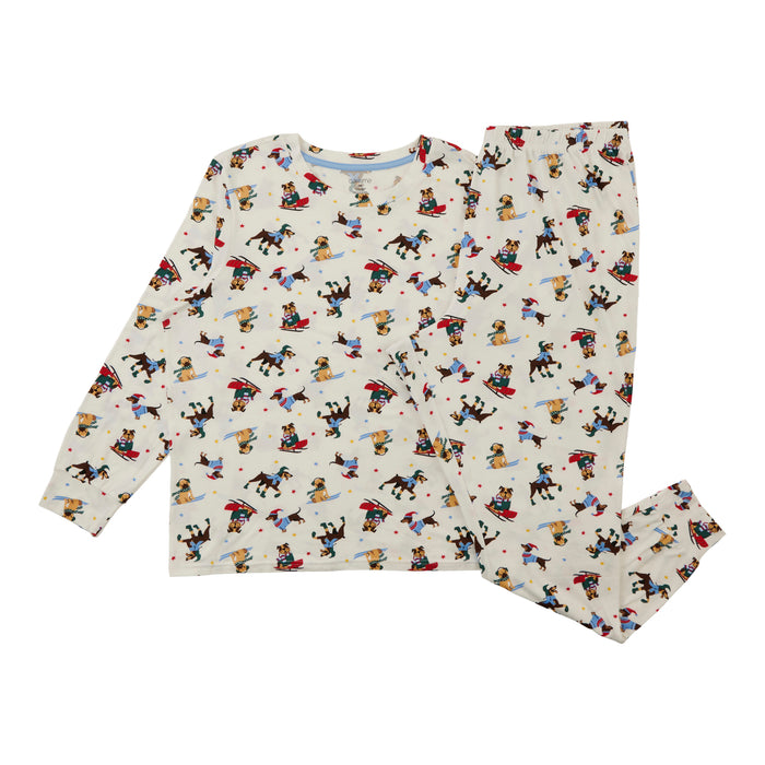 Pyjama à manches longues à motif de chien Carisma taille plus pour femmes, 2 pièces, assortiment pour la famille