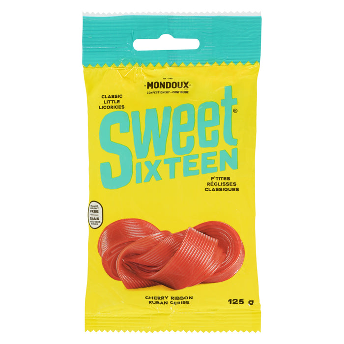 Mondoux Sweet Sixteen P'tites Réglisses Classiques Ruban Cerise, 125 g