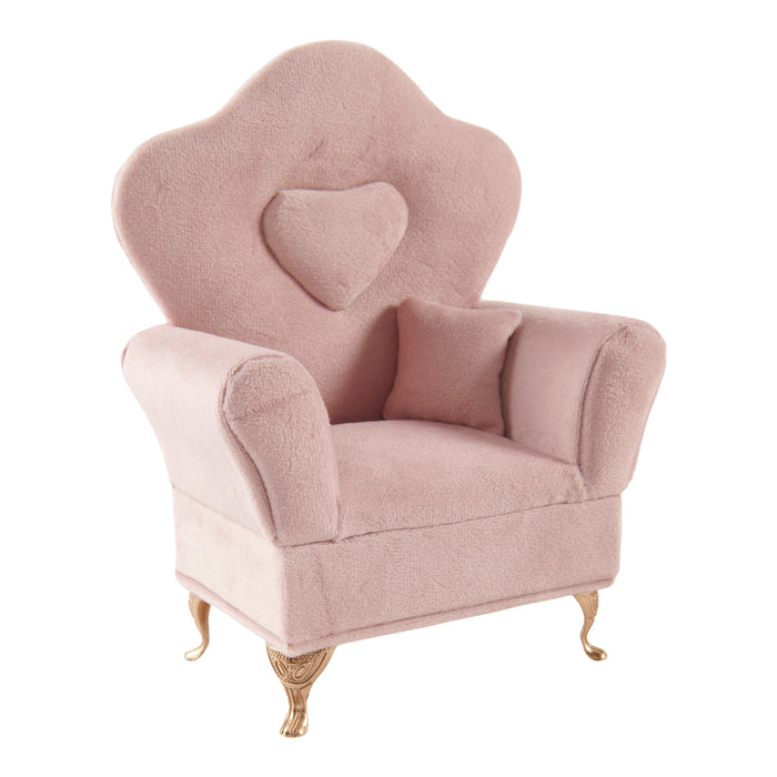 Coffret à bijoux en forme de fauteuil, rose