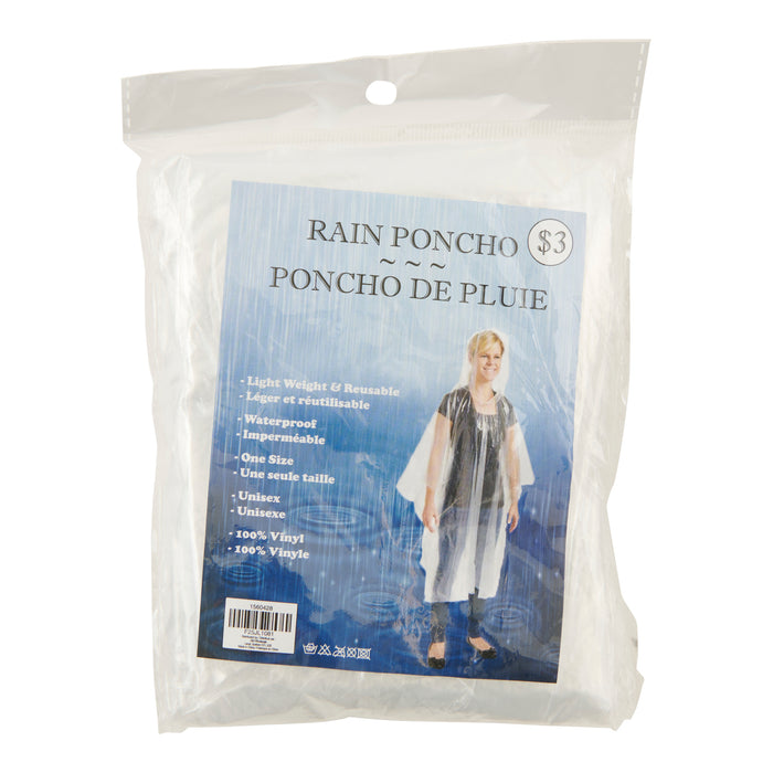 Poncho de pluie à capuchon pour adultes