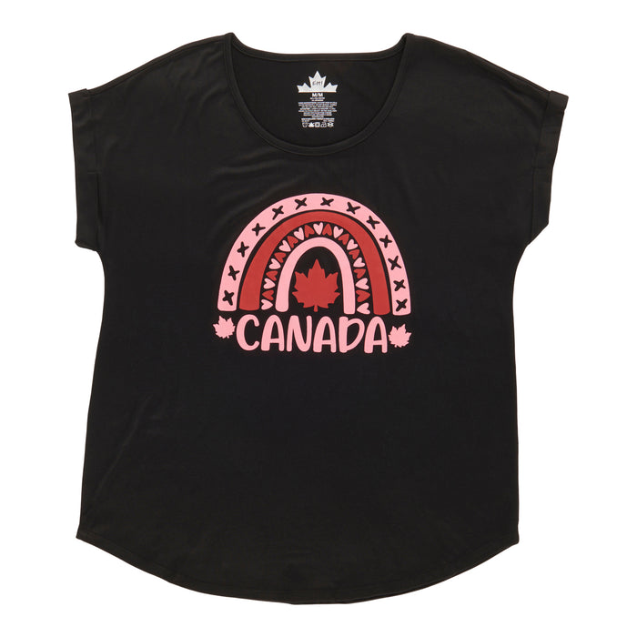 T-shirt à manches roulées Canada EH!pour femmes