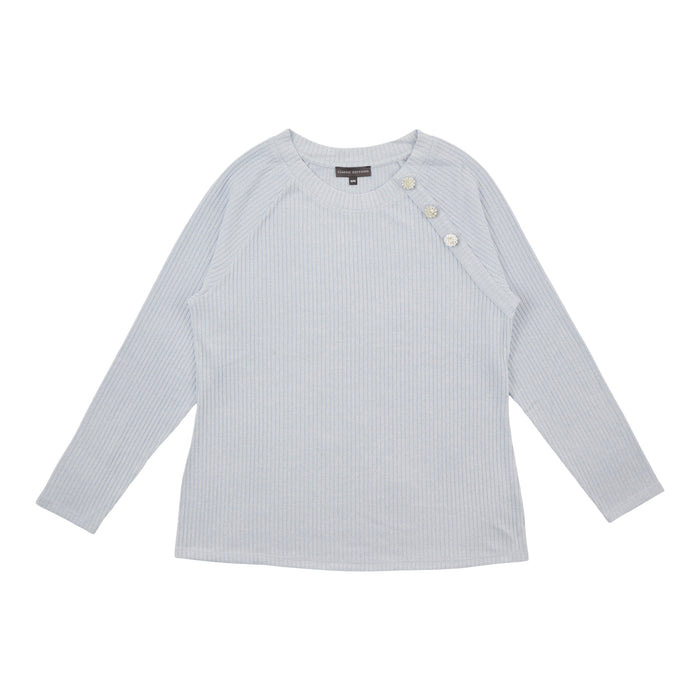 Classic Editions Women's Long Sleeve with Button Detail Top