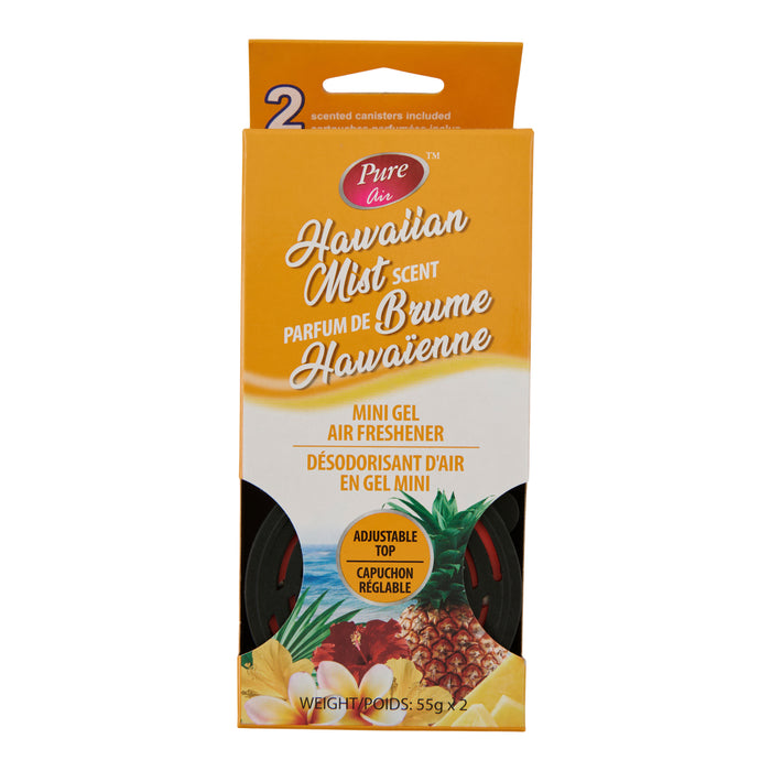 Mini assainisseurs d’air en gel parfumé pour voiture Pure Air, Brume hawaïenne, emb. de 2