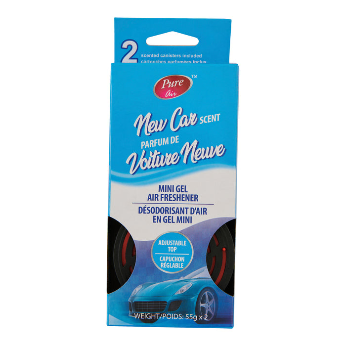 Mini assainisseurs d’air en gel parfumé pour voiture Pure Air, Voiture neuve, emb. de 2