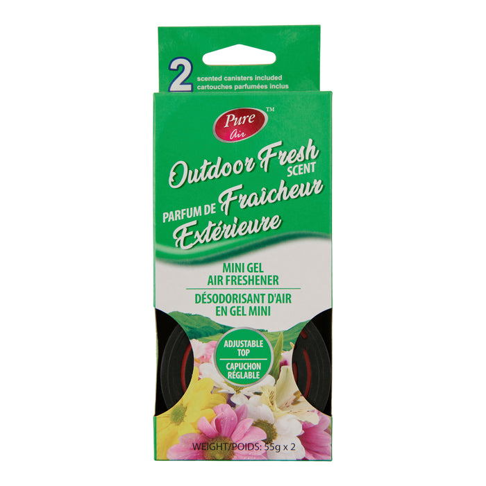 Mini assainisseurs d’air en gel parfumé pour voiture Pure Air, Fraîcheur extérieure, emb. de 2