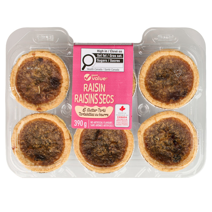 Tartelettes au beurre et aux raisins Giant Value, emb. de 6
