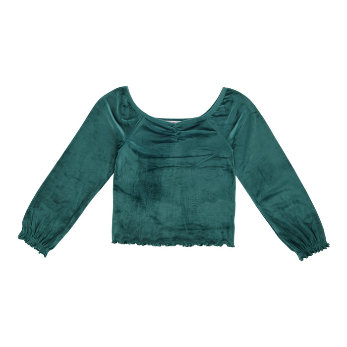 BELLA & BIRDIE Girls' North Country Long Sleeve Velour Top