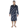 Chemise de nuit pelucheuse imprimée à manches longues pour hommes