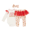 Ens. avec tutu des Fêtes à manches longues Noël douillet pour bébés filles - 3 pièces, 0 à 9 mois