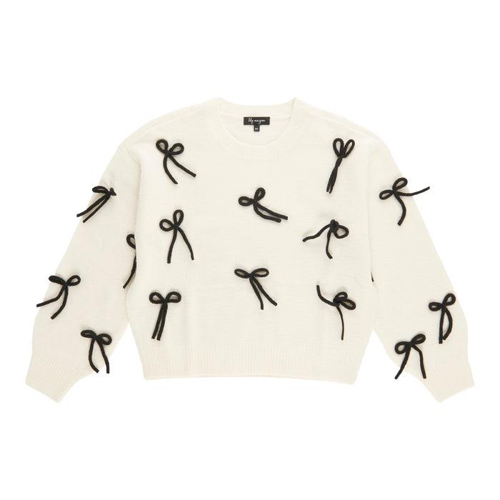 Lily Morgan Women's Embellished Bow Pullover Sweater