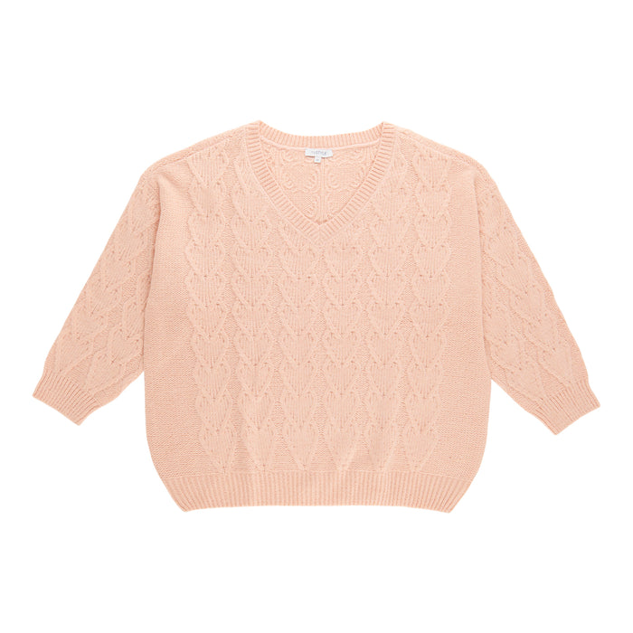mySTYLE Women's Plus Cable V-Neck Sweater
