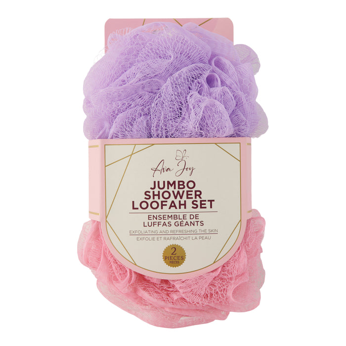 Ensemble de luffas de douche grand format Ava Joy, emb. de 2