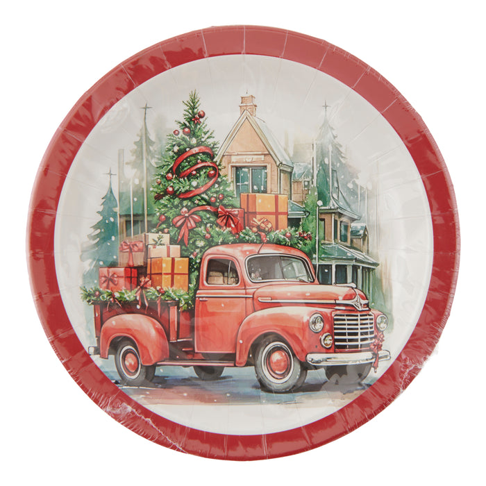 Assiettes en papier de Noël, 7 po, emb. de 12