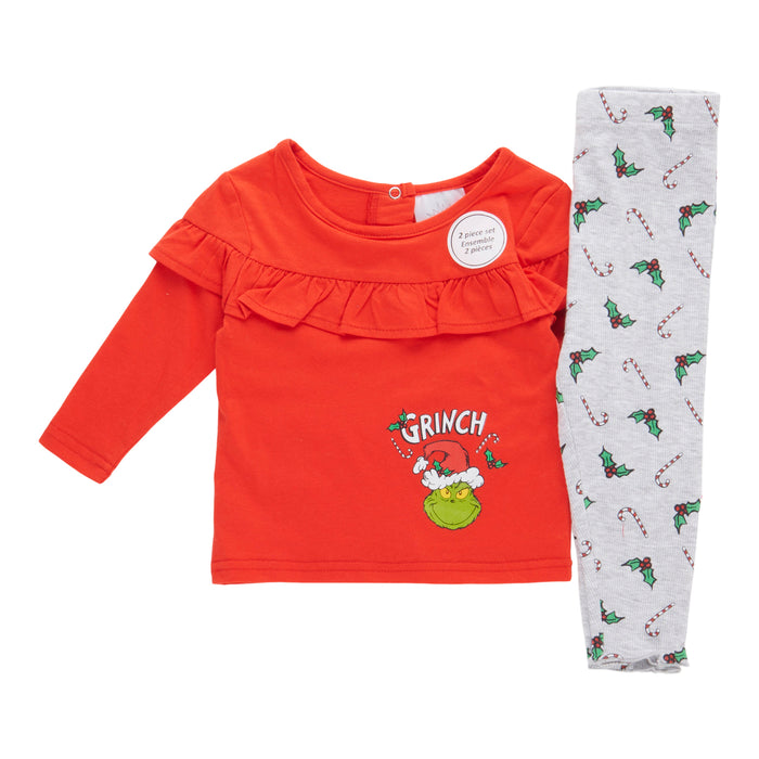 Infant Girls' Licensed The Grinch Long Sleeve Set, 0-24 Month