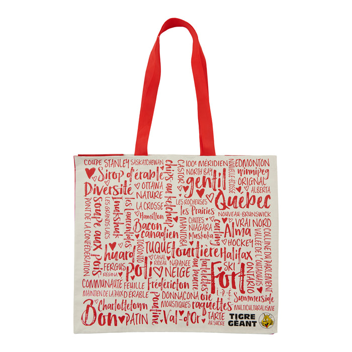 Canada Printed Reusable Bag, Red/White