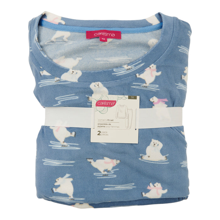 Pyjama en velours taille plus Carisma pour femmes, 2 pièces