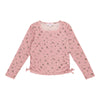 Haut côtelé à manches longues et garniture en dentelle Pays nordique BELLA & BIRDIE pour filles