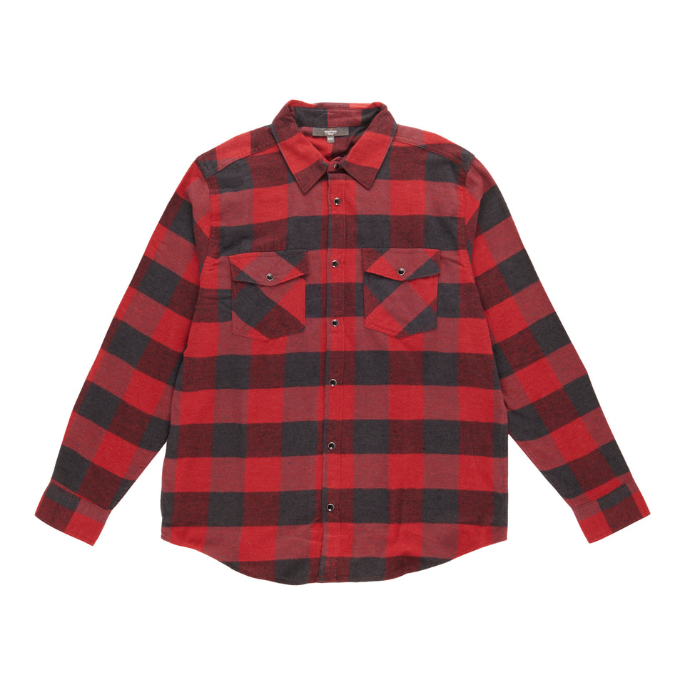 Chemise Prana Homme XL Slim Bleu Orange Plaid Flanelle Manches Longues