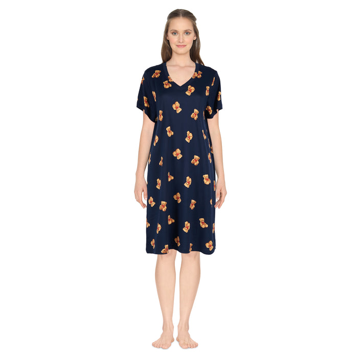 Chemise de nuit à col en V Carisma pour femmes