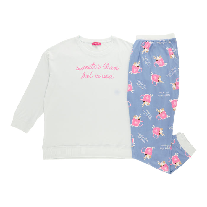 Carisma Women's Plus Sweater Knit PJ Set, 2-Piece