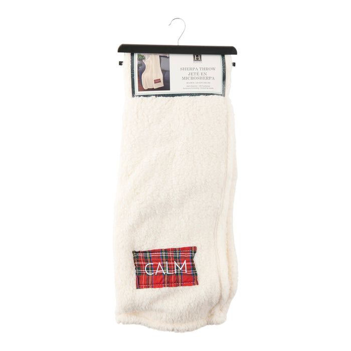 Printed Patch Sherpa Throw, 50-in x 60-in.