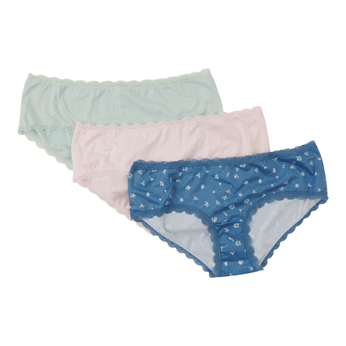 Carisma Women's Brushed Microfiber Hipsters, 3-Pack