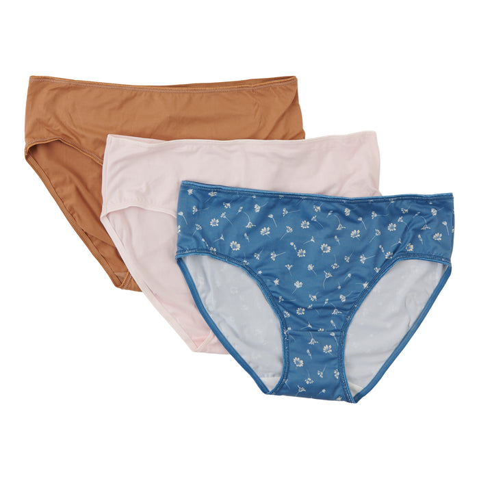 Carisma Women's Brushed Microfiber Briefs, 3-Pack