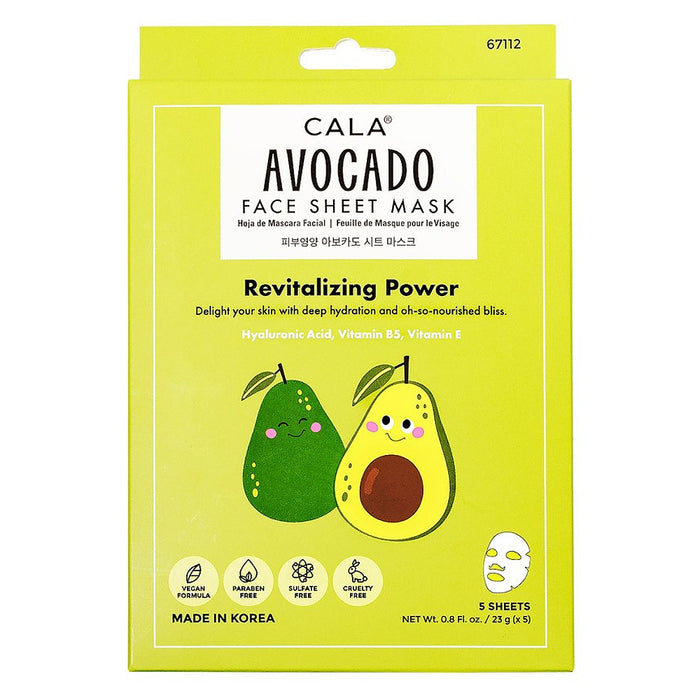 Masques en tissu à l’avocat Cala, paquet de 5
