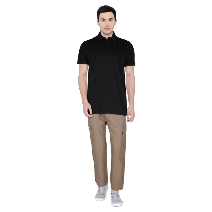Polo en tricot texturé pour hommes
