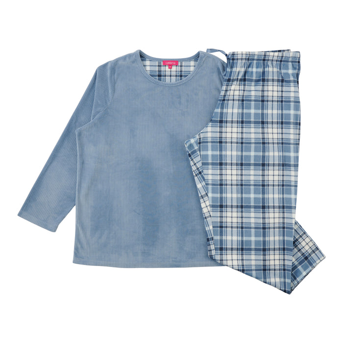 Carisma Women's Plus Velour and Minky PJ Set, 2-Piece