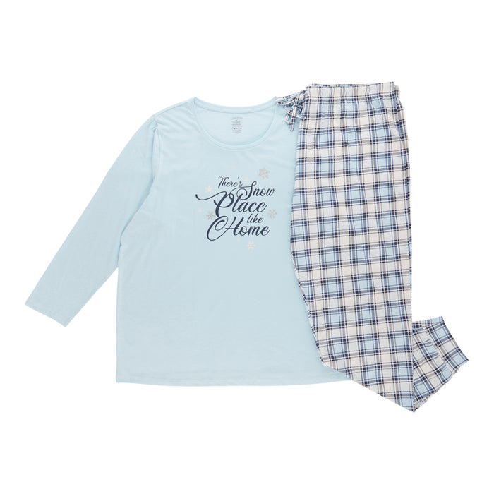 Carisma Women's Plus Cotton-Polyester PJ Set, 2-Piece