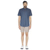 Chemise boutonnée à circulation d'air à rayures horizontales pour hommes