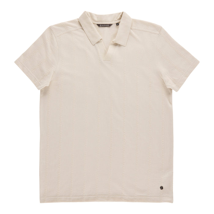 Polo texturé à manches courtes pour hommes