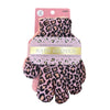 Gants de bain rose léopard, emb. de 2