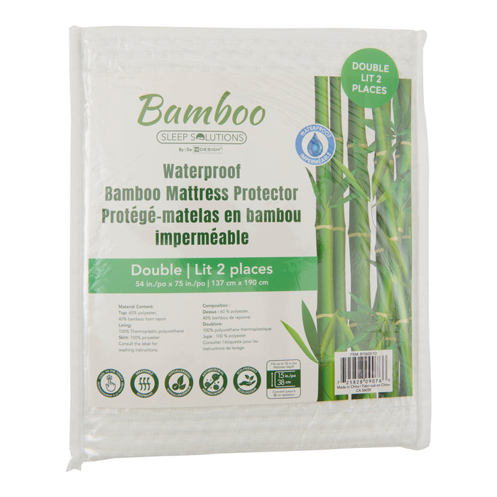 Waterproof Bamboo Mattress Cover, Double