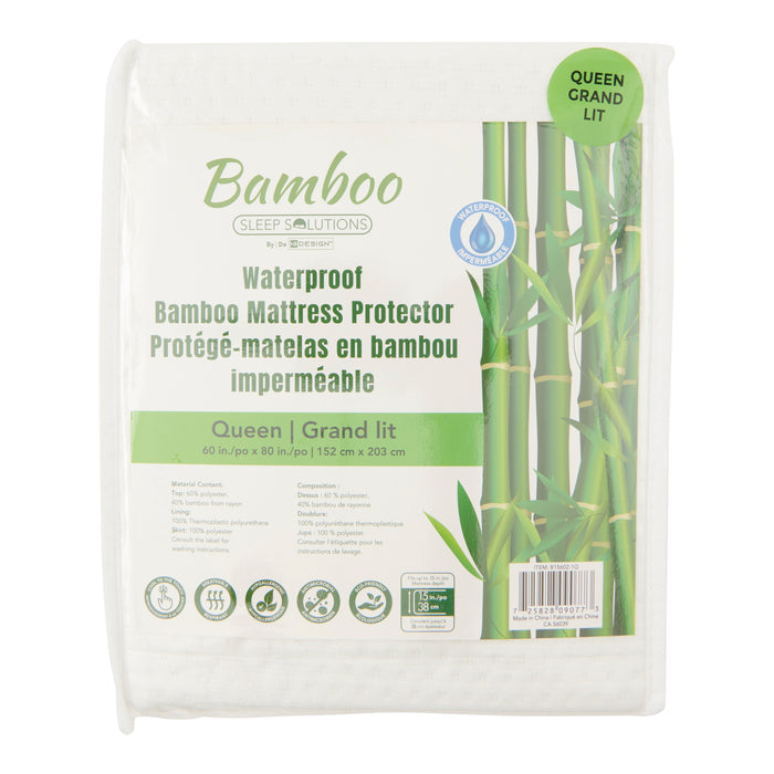 Waterproof Bamboo Mattress Cover, Queen