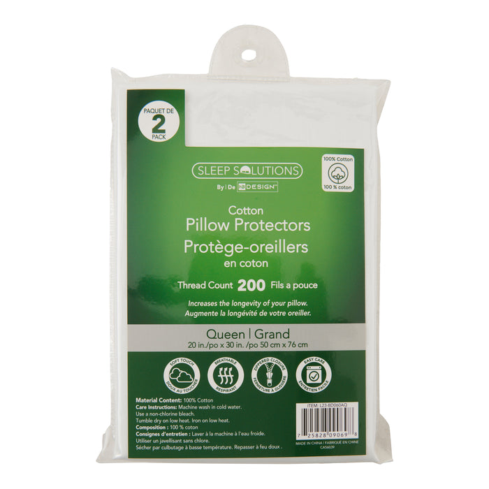 Protège-oreillers en coton, 20 po x 30 po, emb. de 2