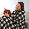 Wearable Flannel/Sherpa Teddy Blanket with Pockets, 54-in x 67-in.