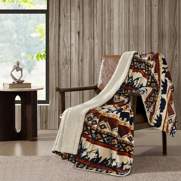 Coleman Flannel/Sherpa Throw, 50-in x 60-in.