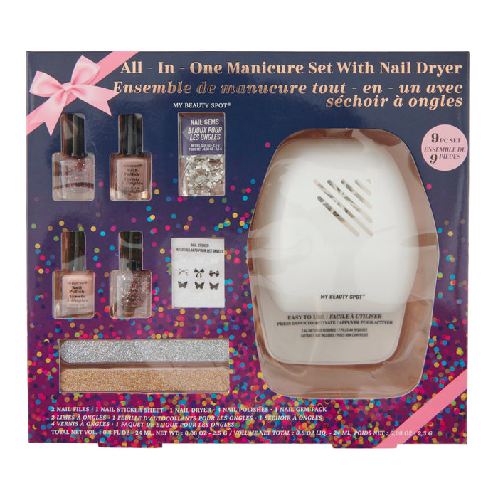Mani Set with Nail Dryer, 9-Piece
