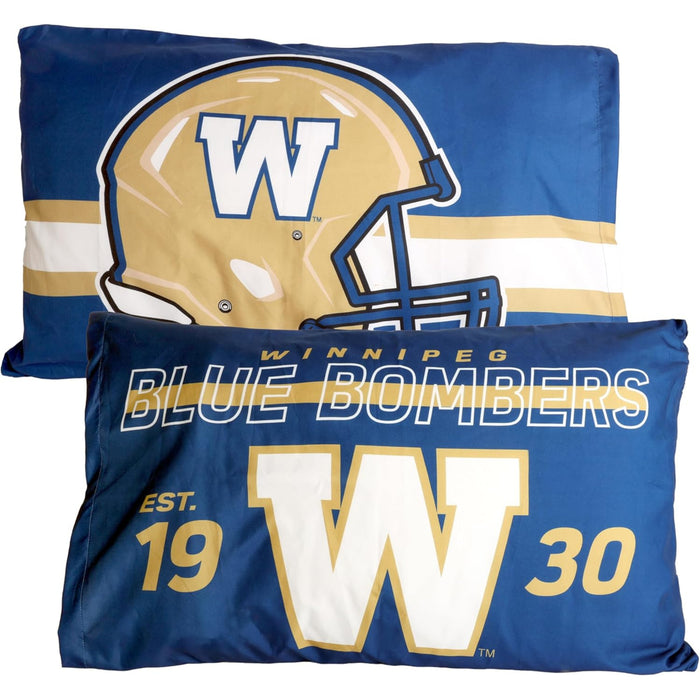CFL Winnipeg Blue Bombers Pillowcases, 20-in x 30-in, 2 Pack