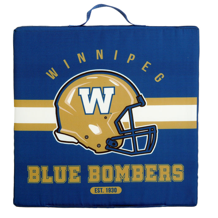 Coussin de siège de stade Blue Bombers de Winnipeg de la LCF, 16 po x 16 po x 2,5 po