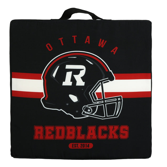 Coussin de siège de stade Rouge et Noir d'Ottawa de la LCF, 16 po x 16 po x 2,5 po