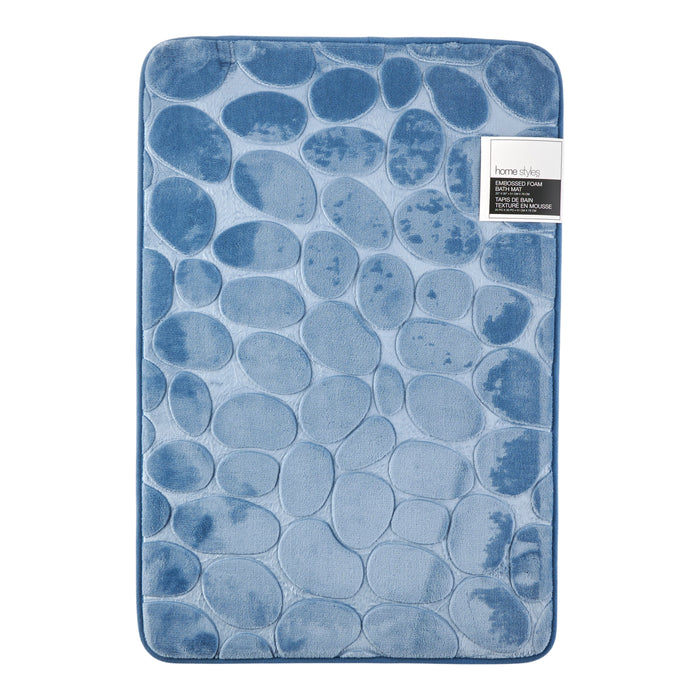 Tapis de bain texturé en mousse style galets HomeStyles – 20 po x 30 po