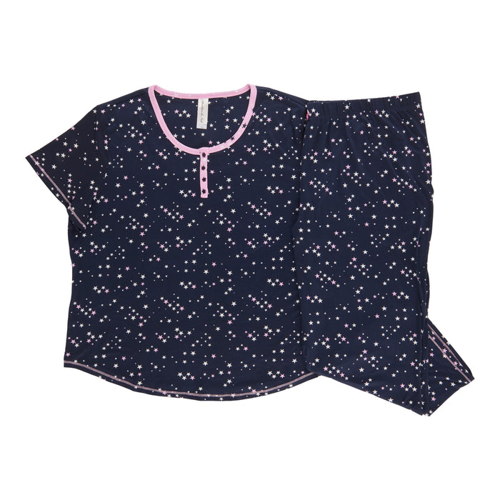 Pyjama avec capri taille plus pour femmes - 2 pièces, assortiment