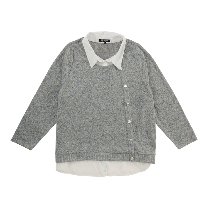 lily morgan Women's Plus Crew Neck Long Sleeve Top