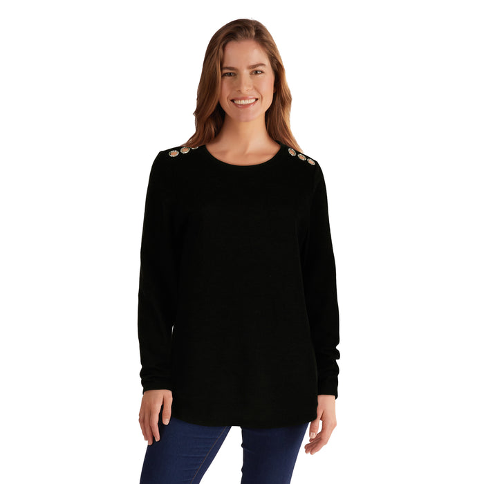 lily morgan Women's Shoulder Stud Detail Sweater